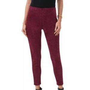 VINCE CAMUTO Burgundy Faux Suede Leggings